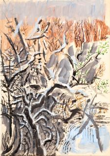 Nikos Hadjikyriakos-Ghika - Trees with snow