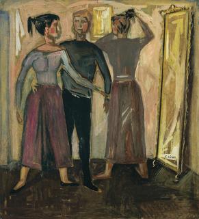 Nikos Kessanlis - Greek figures Before A Mirror