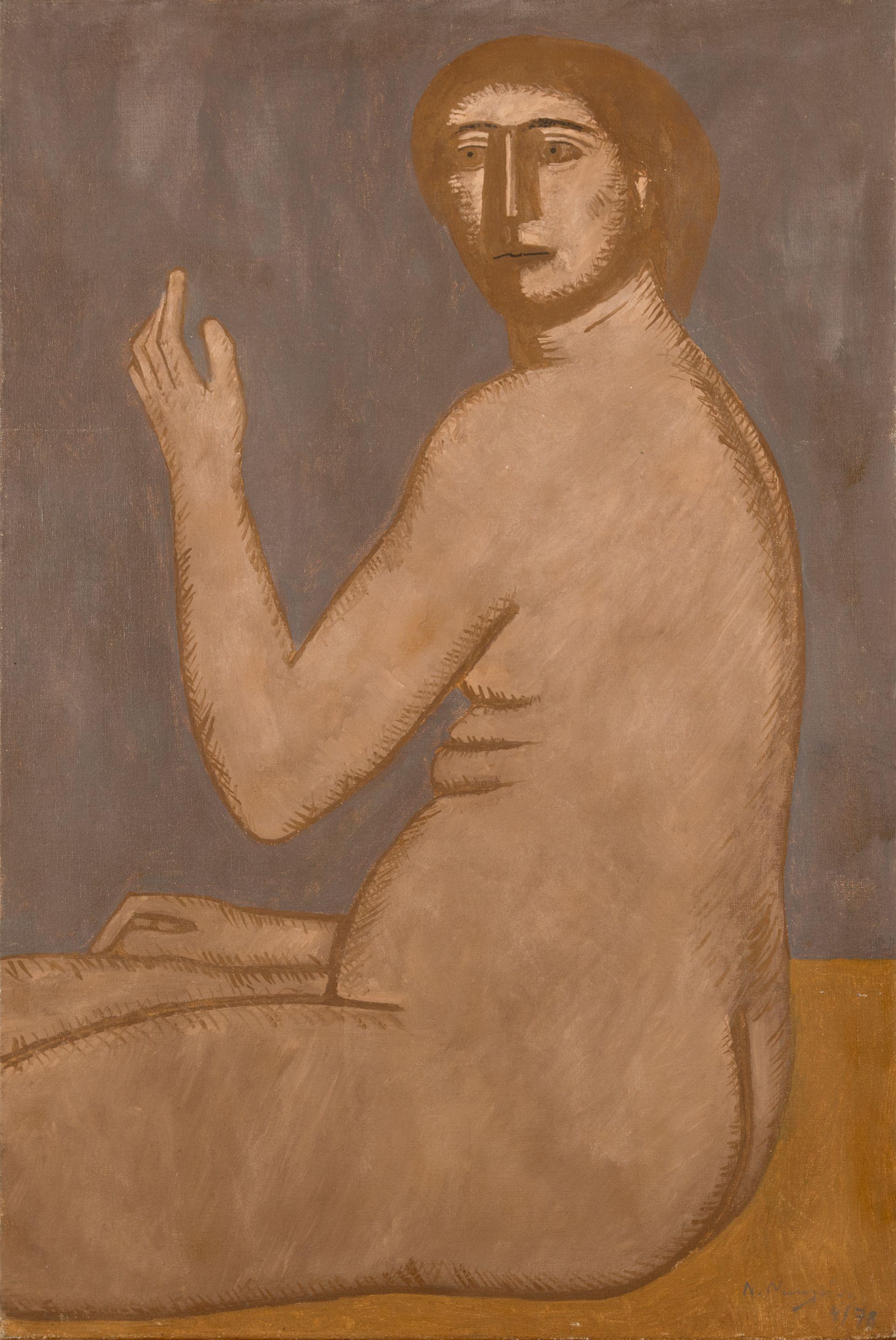Nikos Nikolaou - Femme nu assise