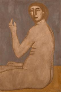 Nikos Nikolaou - Femme nu assise