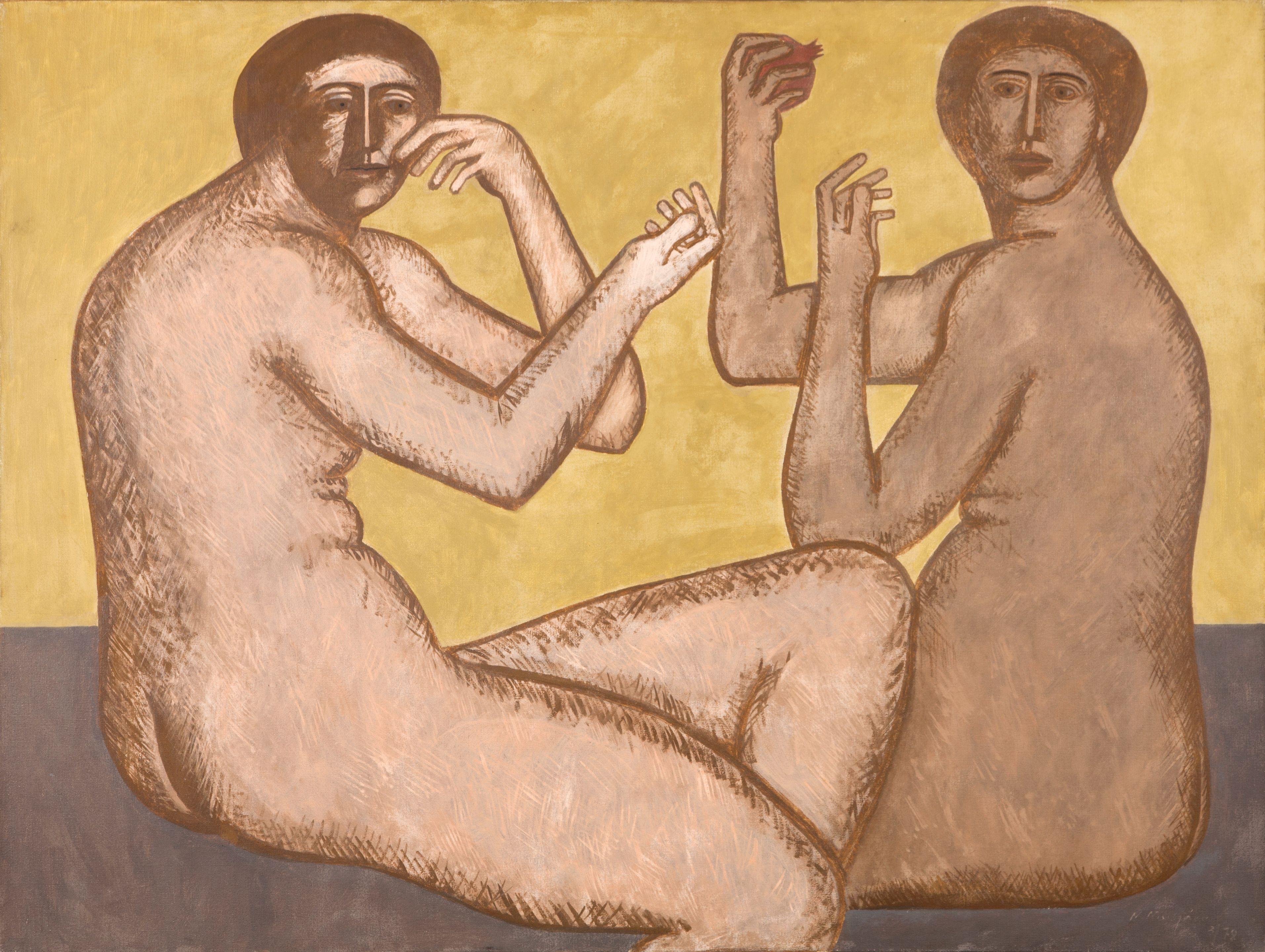 Nikos Nikolaou - Two figures with pomegranate