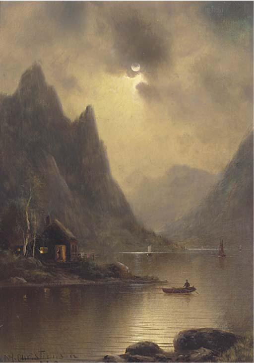 Nils Hans Christiansen - The moonlit departure