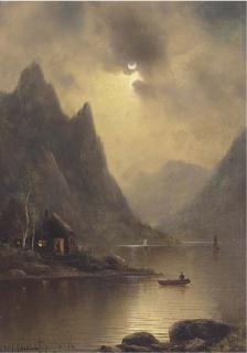 Nils Hans Christiansen - The moonlit departure