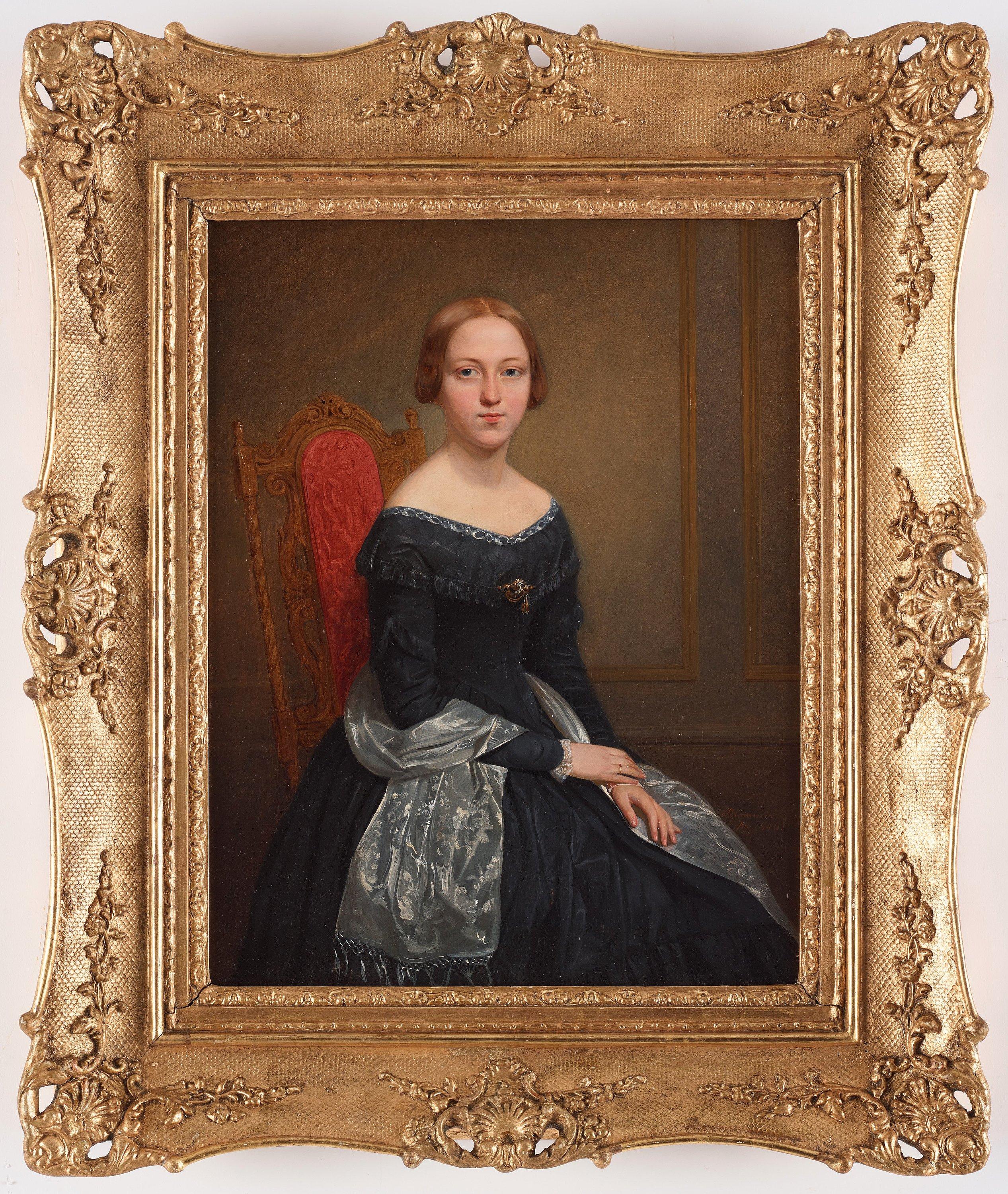 Nils Jakob Olsson Blommér - Portrait of Mathilda Lovisa Esberg (1827-1901), age 21.