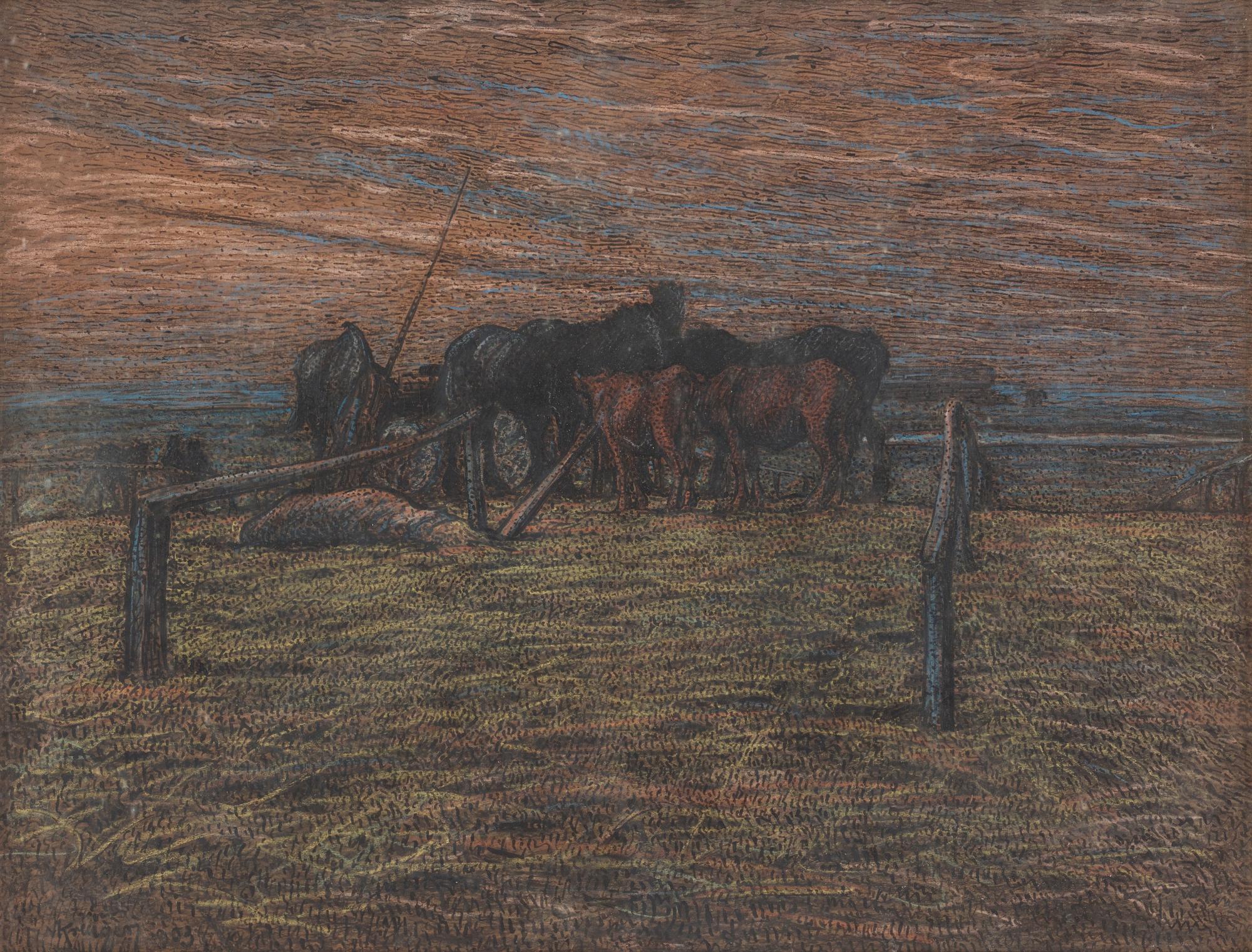 Nils Kreuger - Horses on Alvaret, Öland.