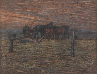 Nils Kreuger - Horses on Alvaret, Öland.