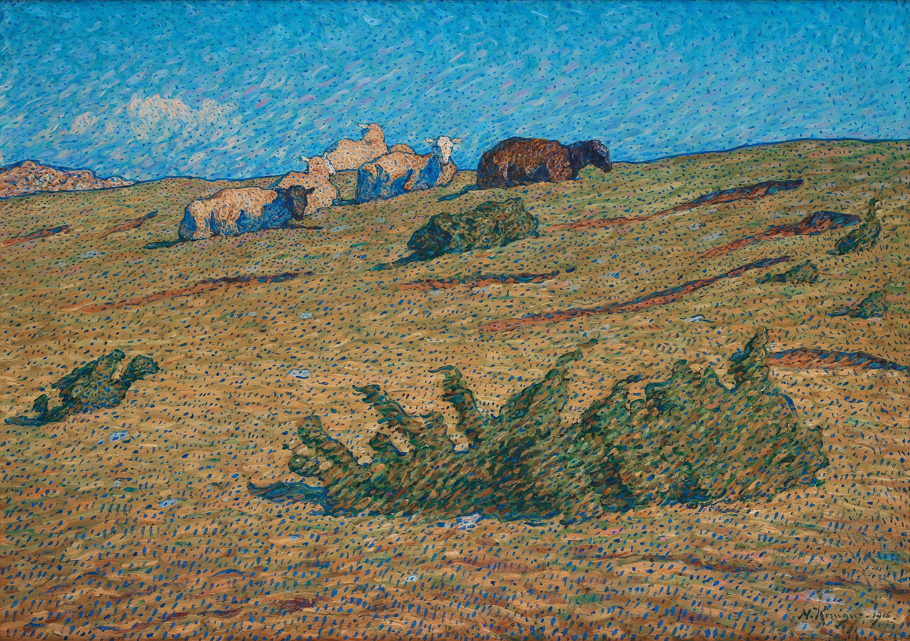 Nils Kreuger - \'Liggande får\' (Sheep resting)