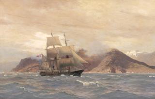 Nils Severin Lynge Hansteen - A ship at sea