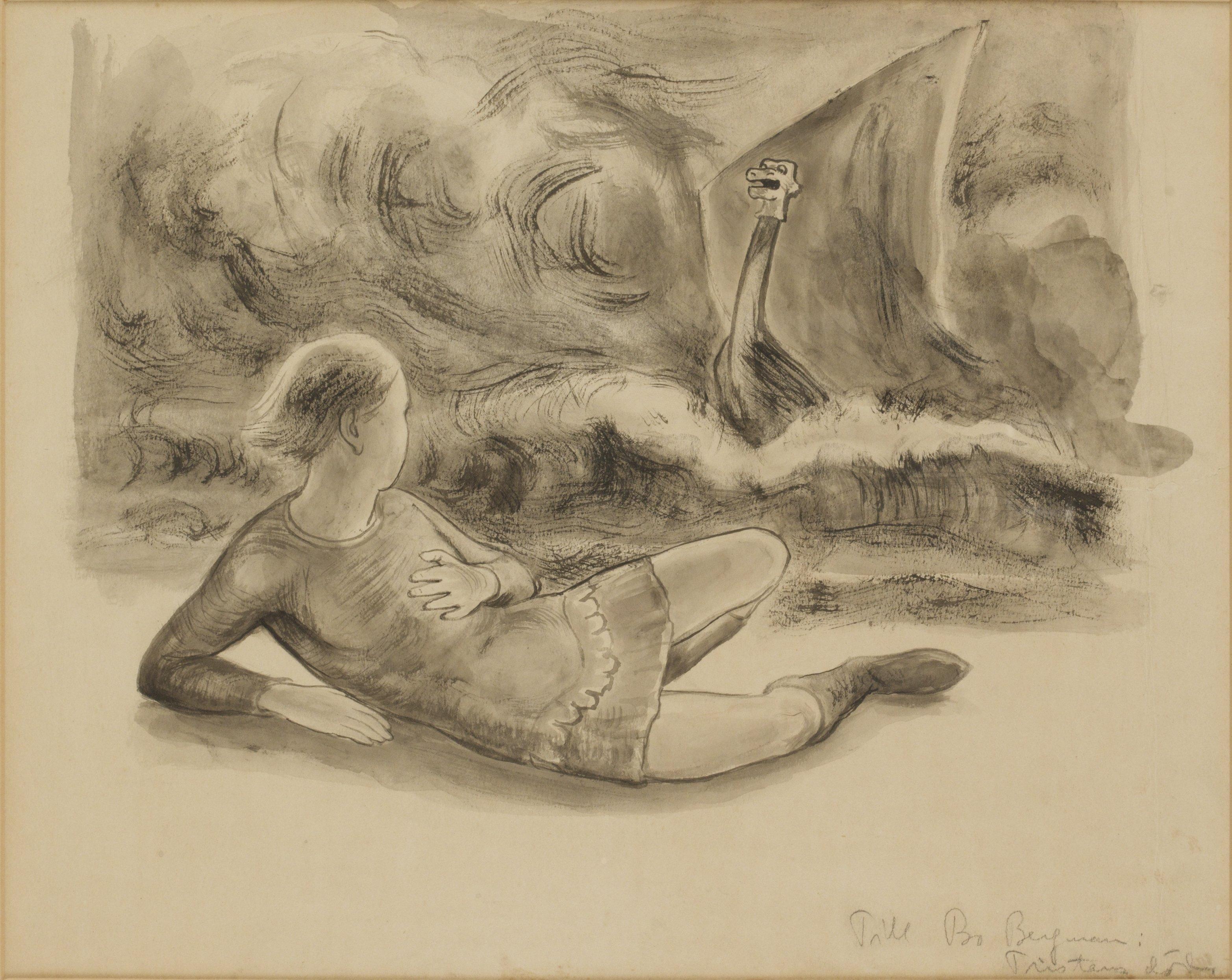 Nils von Dardel - Illustration till Tristans död