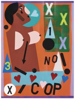 Nina Chanel Abney - Untitled (XXX NO! COP)