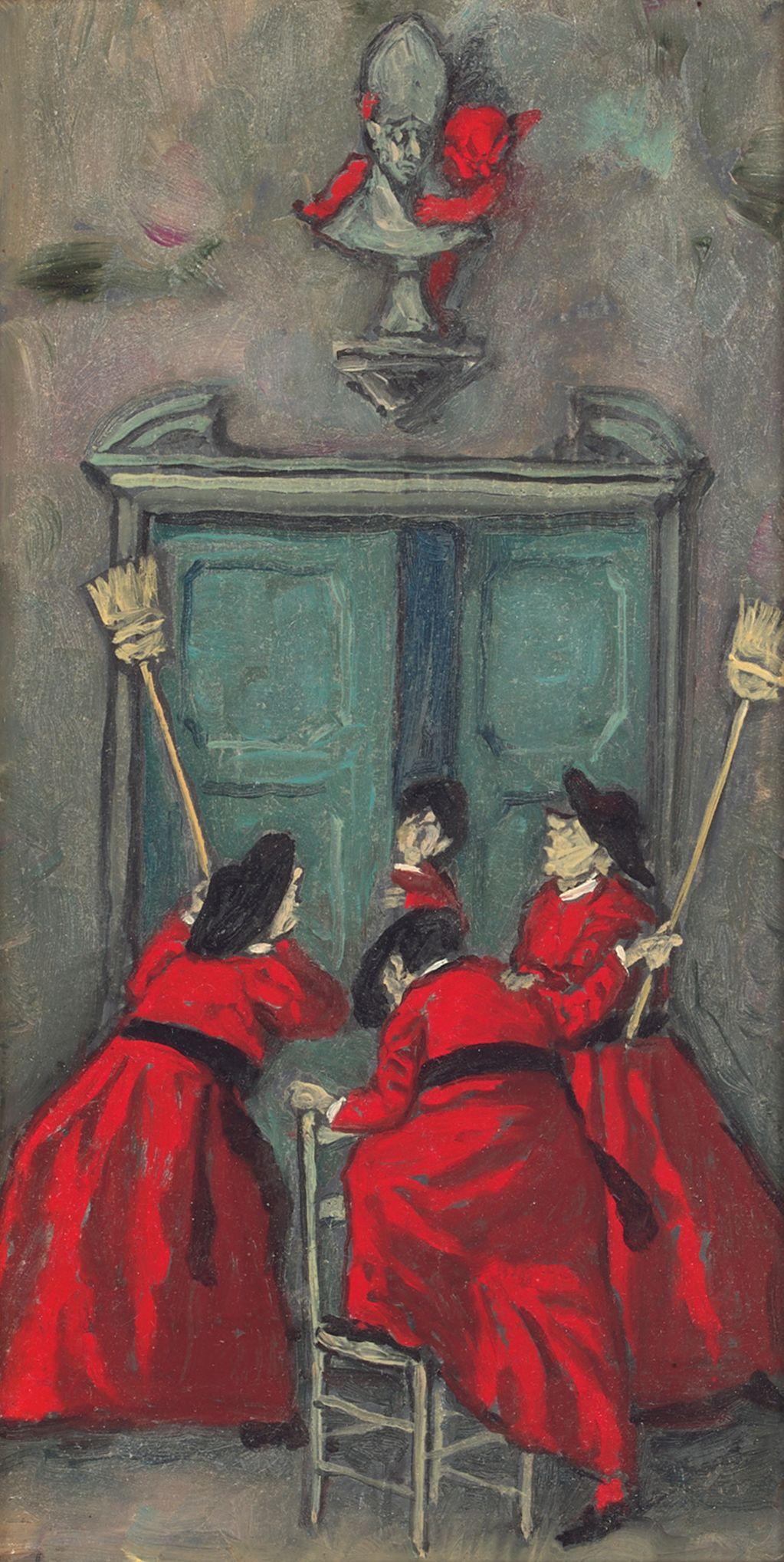 Nino Caffè - Folletto sulla statua