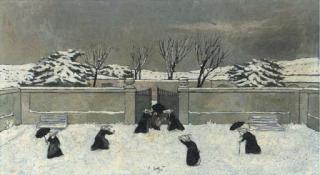 Nino Caffé - Monache sulla Neve