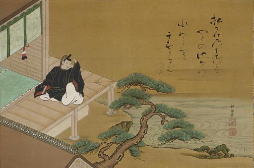Nishikawa Sukenobu - Poet on a veranda