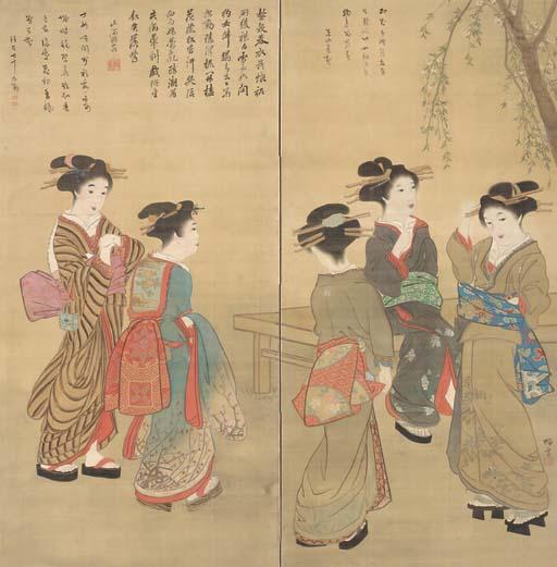 Nishimura Nantei - Five Beauties