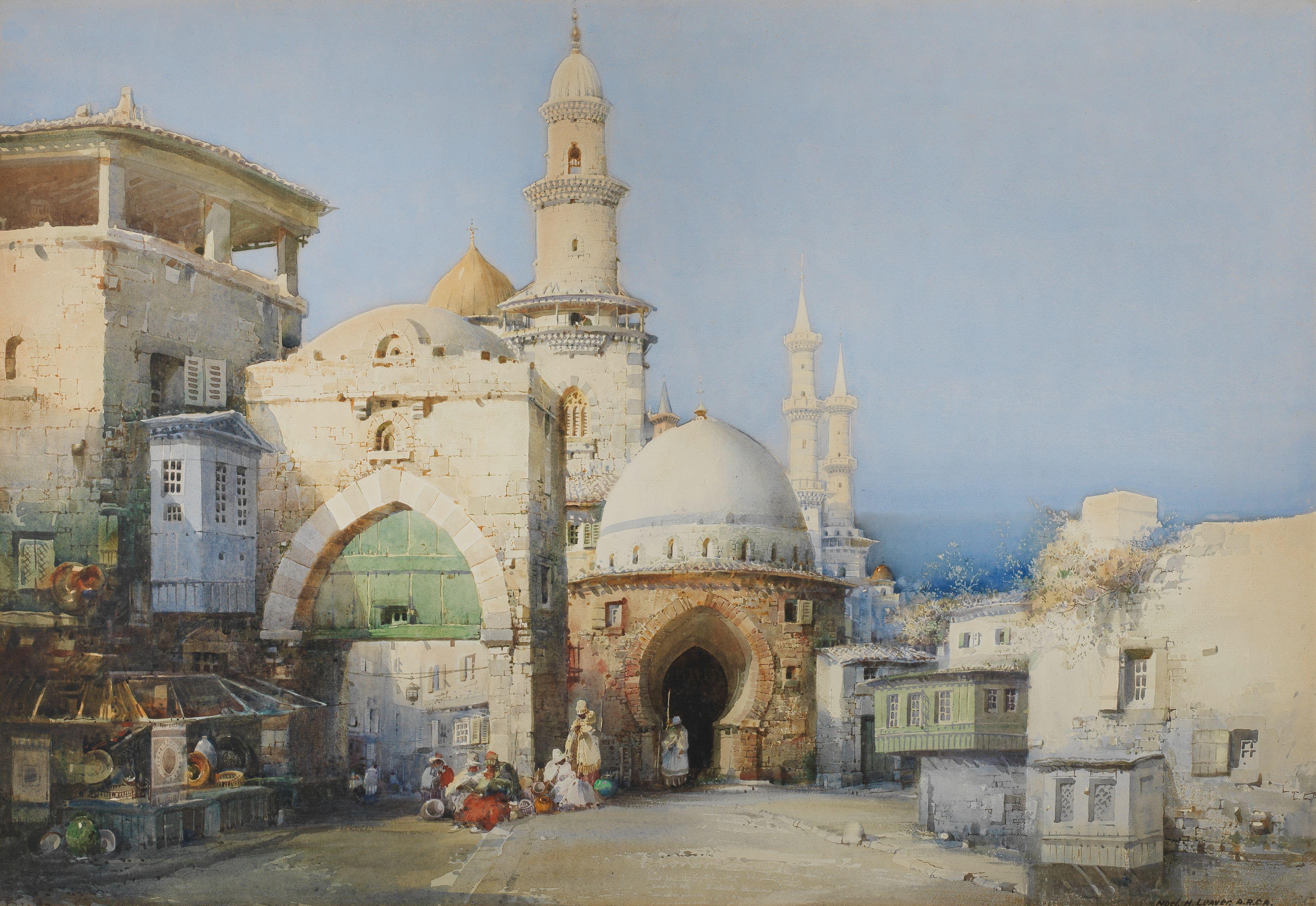 Noel Harry Leaver A.R.C.A. - Street scene in Algiers