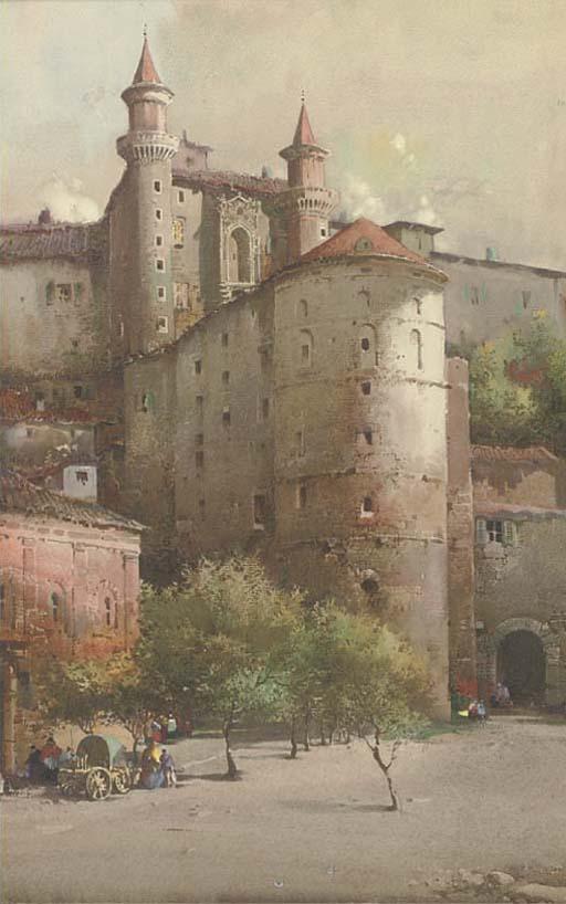 Noel Harry Leaver, A.R.C.A. - The Fortified Walls of Urbino
