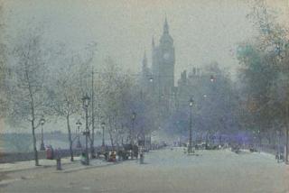 Noel Harry Leaver - Westminster from the Embankment