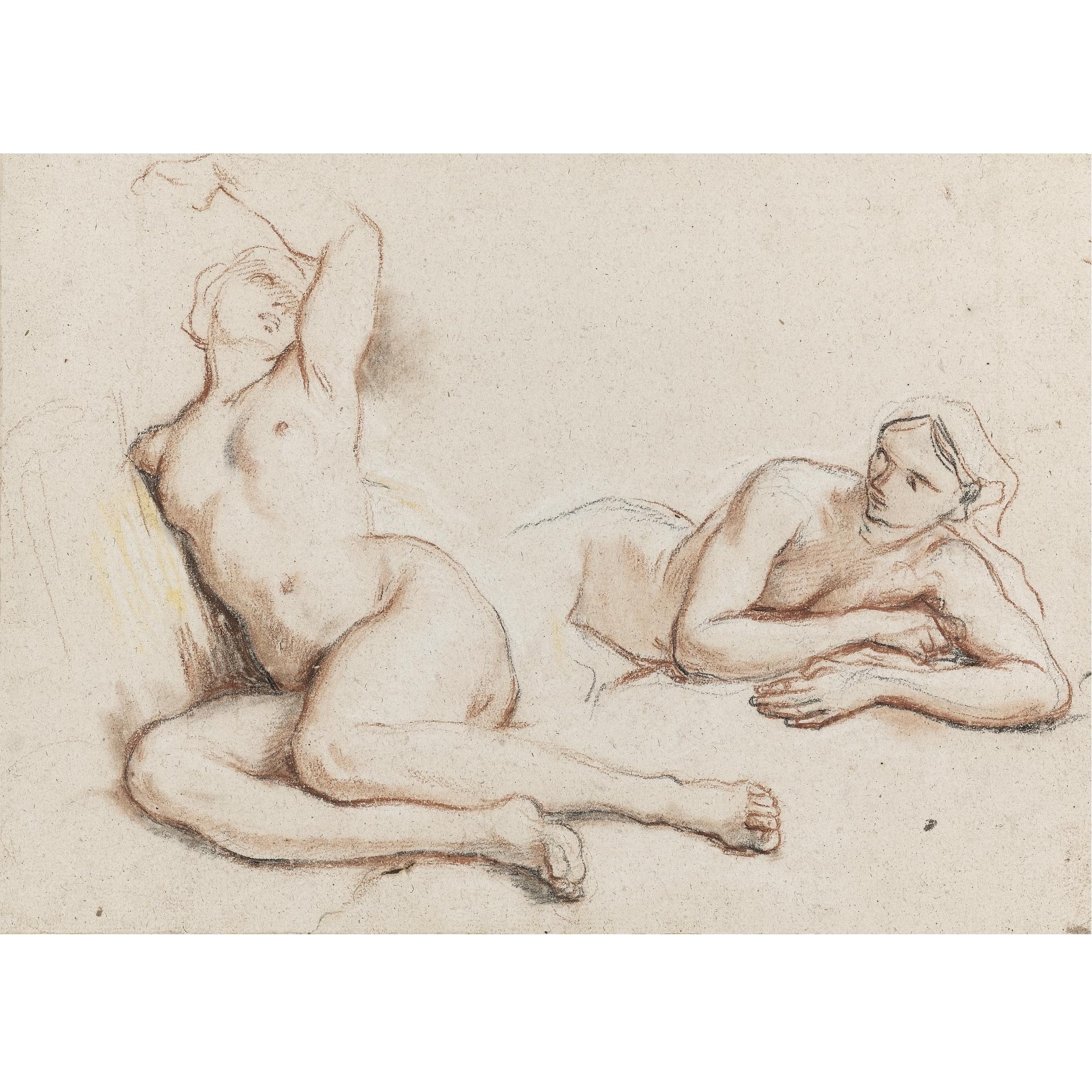 Noël-Nicolas Coypel - Studies Of Two Female Nudes