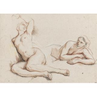 Noël-Nicolas Coypel - Studies Of Two Female Nudes