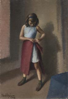 Noel Quintavalle - Fanciulla che si sistema il grembiule