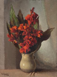 Noel Quintavalle - Vaso con fiori rossi