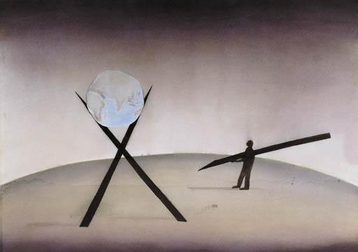 Noel Vincent Joseph Mckenna - Man Proping (Sic) Up World