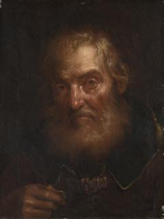 Nogari Giuseppe - Ritratto di vecchio con moneta in mano