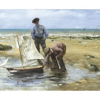 Norbert Goeneutte - French Enfants Jouant Sur La Plage, Le Treport