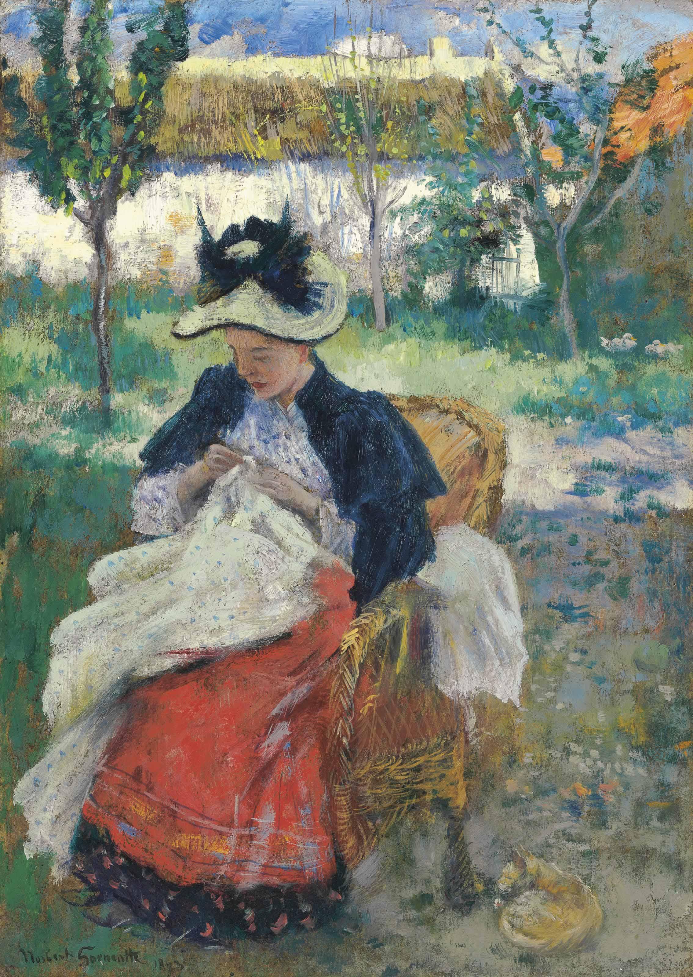 Norbert Goeneutte - Jeune Femme À Sa Couture