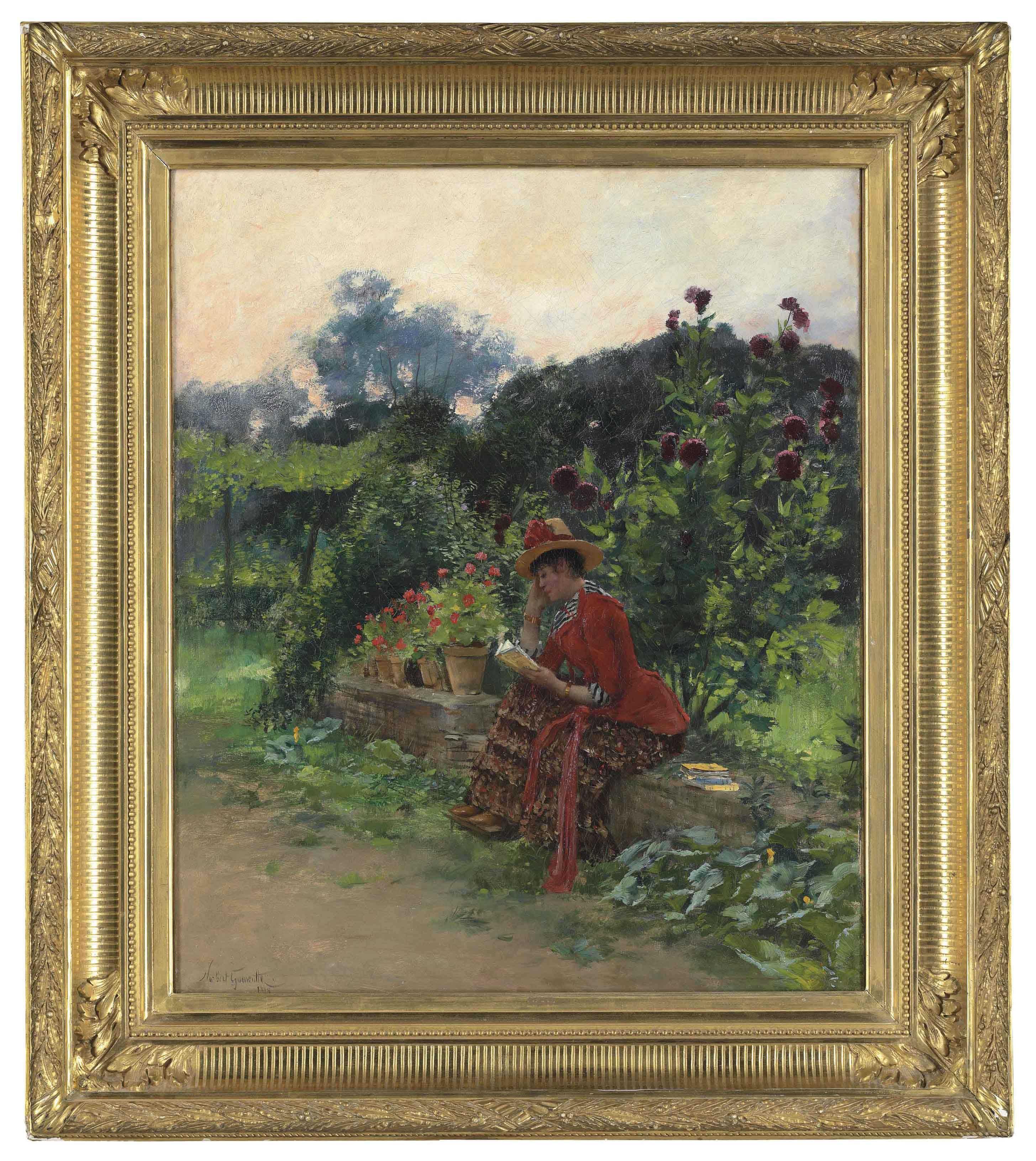 Norbert Goeneutte - La Lecture Au Jardin