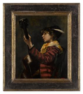 Norbert Goeneutte - Young Boy Playing Guitar