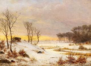 Nordahl Grove - Dänische Winterlandschaft mit Hünengrab