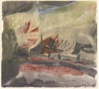 Norman Adams, R.A. - Cherry Orchard After Rain, France