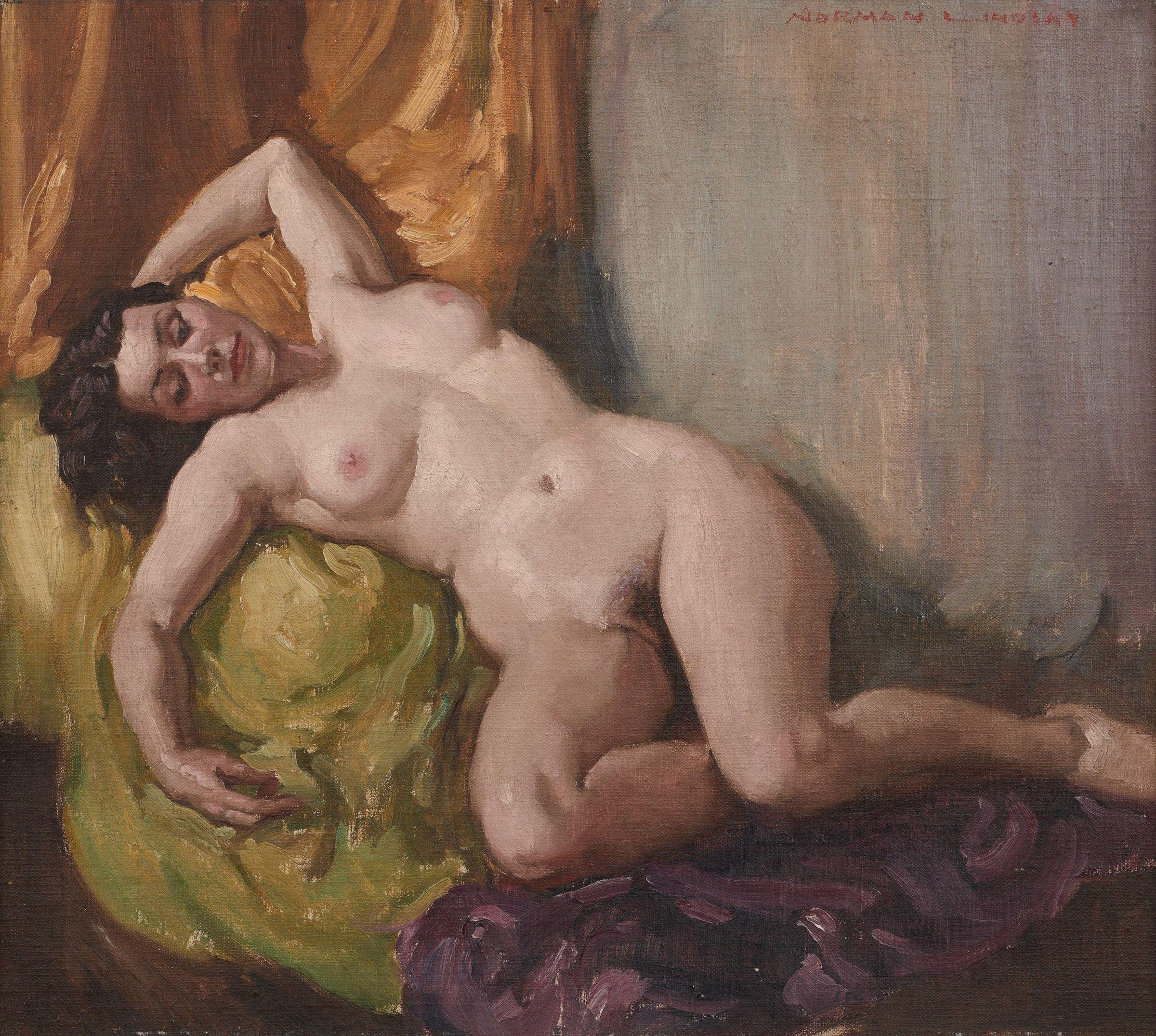 Norman Alfred William Lindsay - Reclining Woman (Rita), C.1940
