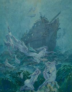 Norman Alfred William Lindsay - Shipwreck With Sirens