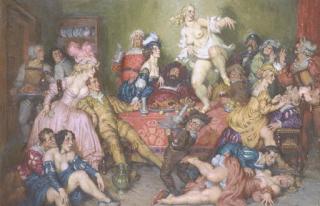 Norman Alfred Williams Lindsay - The Party - Urs Graf Entertains