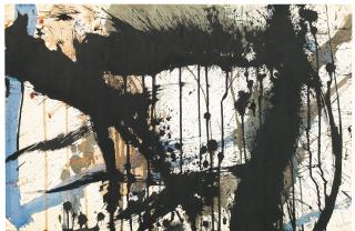 Norman Bluhm - Senza Titolosigned And Dated 61, Watercolours On Board Laid On Masonite