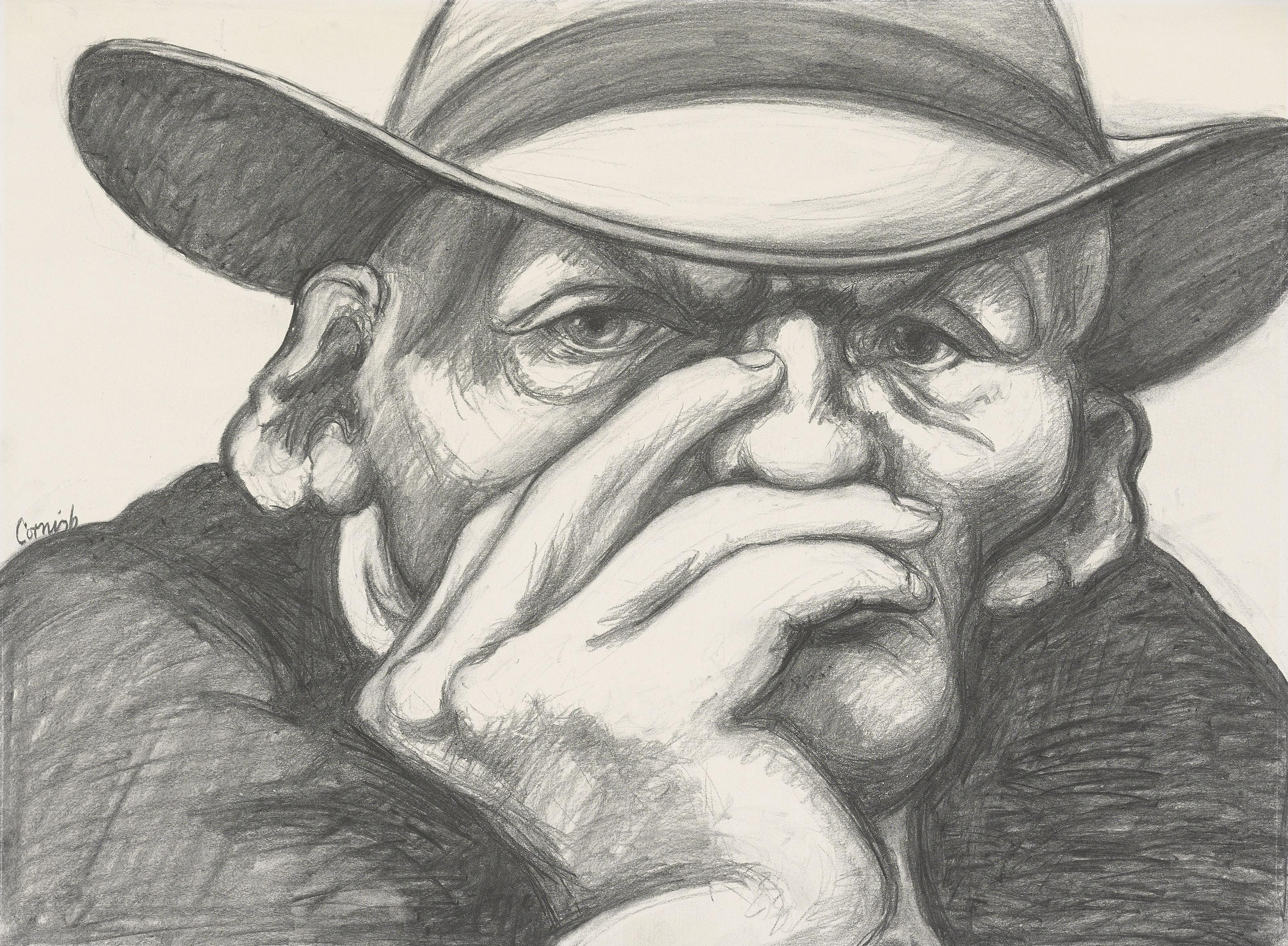 Norman Cornish - Man with head in hand