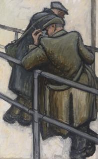 Norman Cornish - Miners waiting for a bus