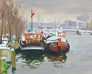 Norman Edgar - Barges, Amsterdam