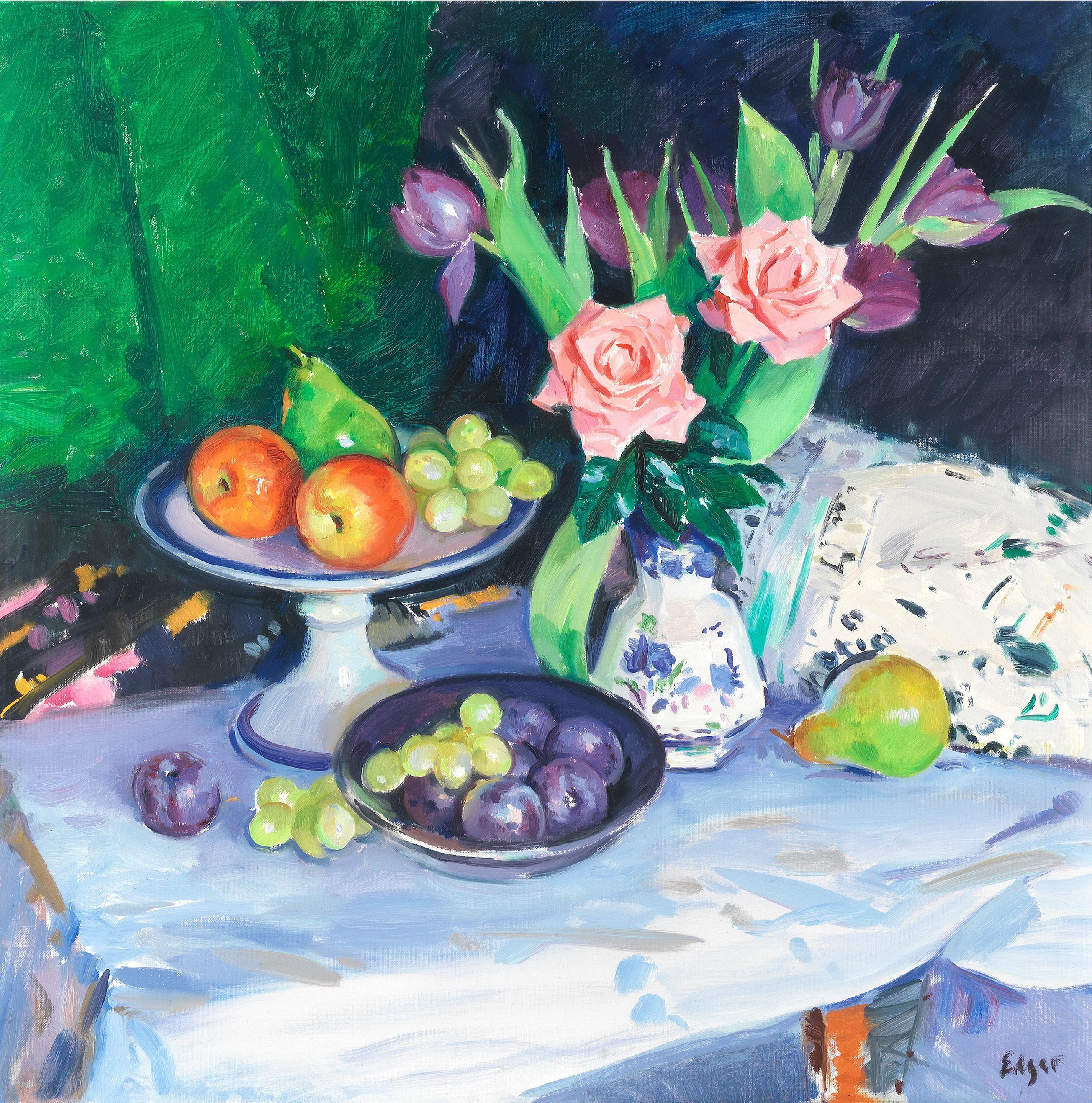 Norman Edgar - Still Life With Pink Roses