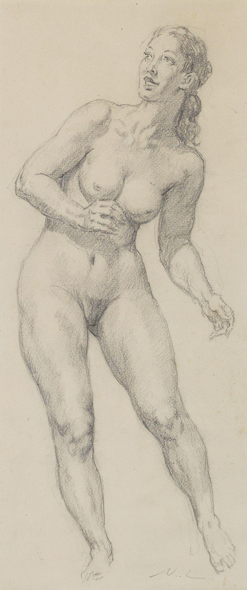 Norman Lindsay - Female nude study