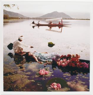 Norman Parkinson - Barbara Mullen, Floating With Flowers, Kashmir, India, Vogue, 1956 Barbara Mullen, Pale Cool Of Kashmir, India, Vogue, 1956
