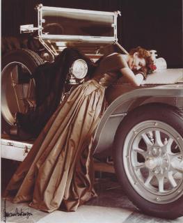 Norman Parkinson - Harper\'s Bazaar, 1938; Wenda over the Rolls, London, 1951