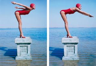 Norman Parkinson - \'Jerry Hall\', Russia, Vogue (Diptych), 1975