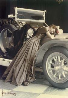 Norman Parkinson - Wenda In A Molyneux Satin Evening Dress With A 1907 Silver Ghost Rolls-Royce, 1951