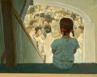 Norman Percevel Rockwell - A balcony seat.