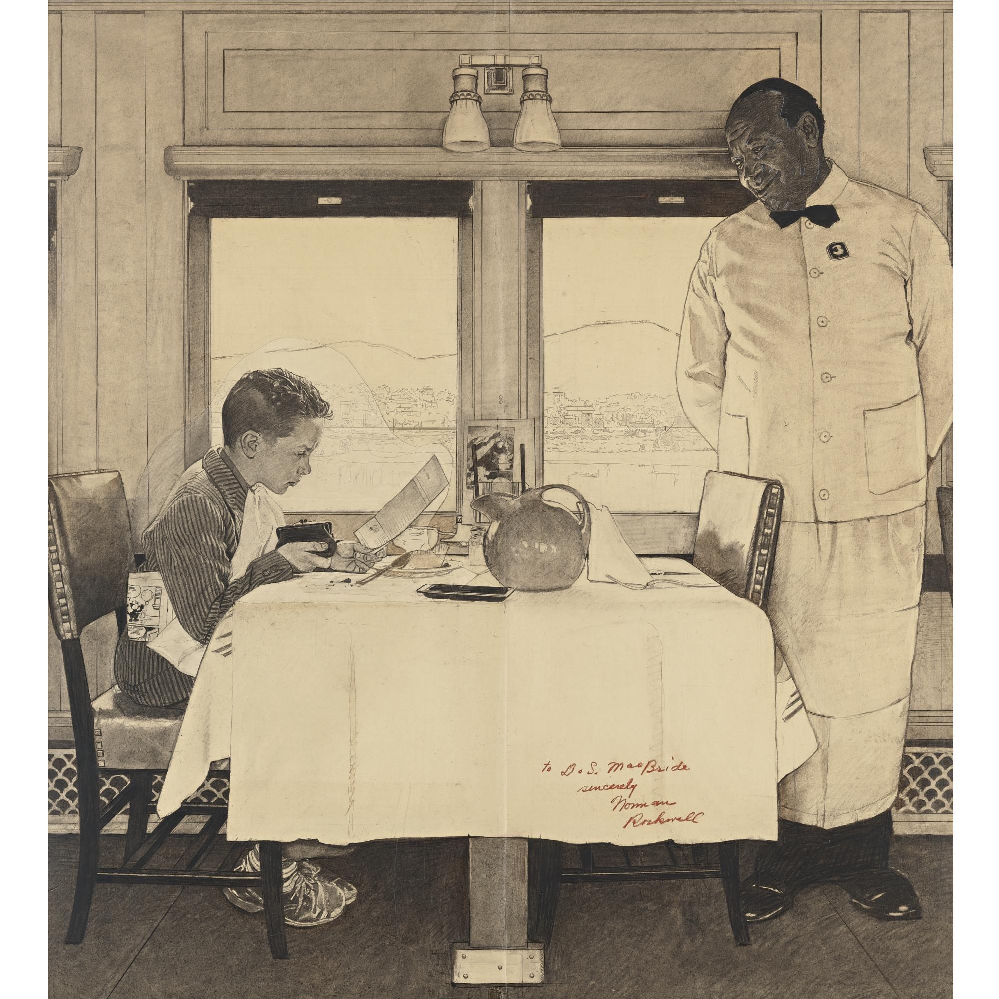 Norman Rockwell - Boy In Dining Car