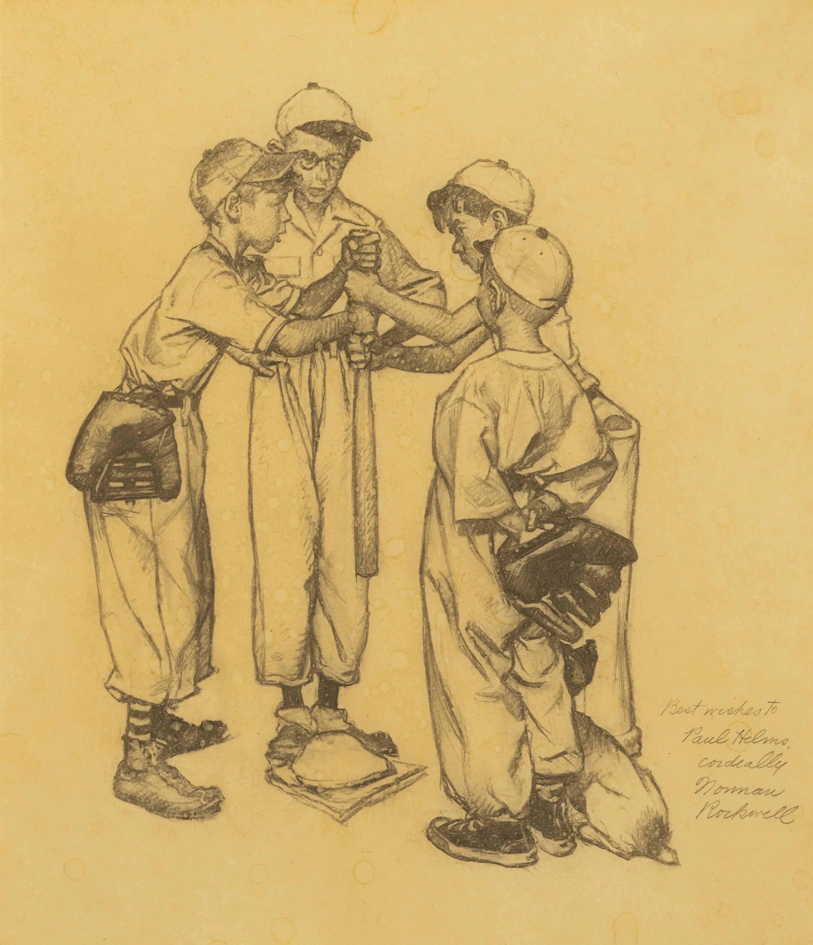 Norman Rockwell - Choosing Up (Four Sporting Boys: Baseball)--Study