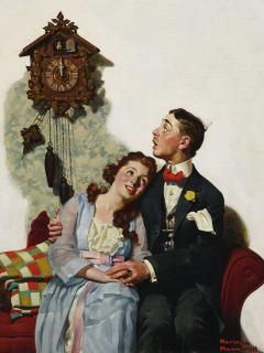 Norman Rockwell - Courting Couple At Midnight